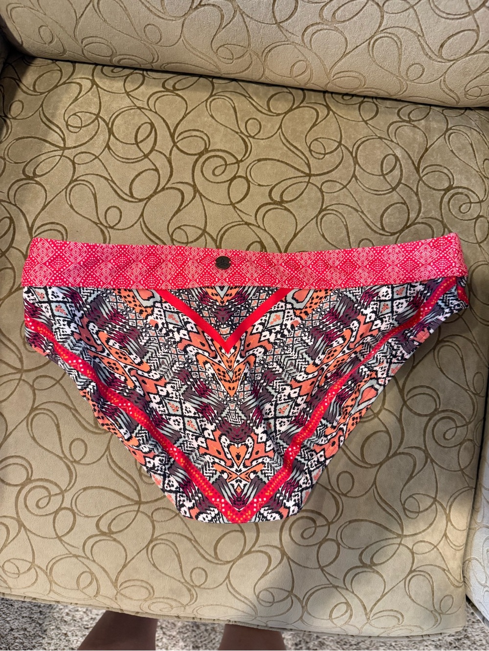 Prana Red and Orange Printed Tankini Set Medium - Picture 15 of 16